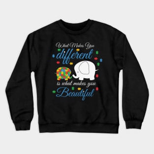 Elephant Puzzle Piece Autism Awareness Gift for Birthday, Mother's Day, Thanksgiving, Christmas Crewneck Sweatshirt